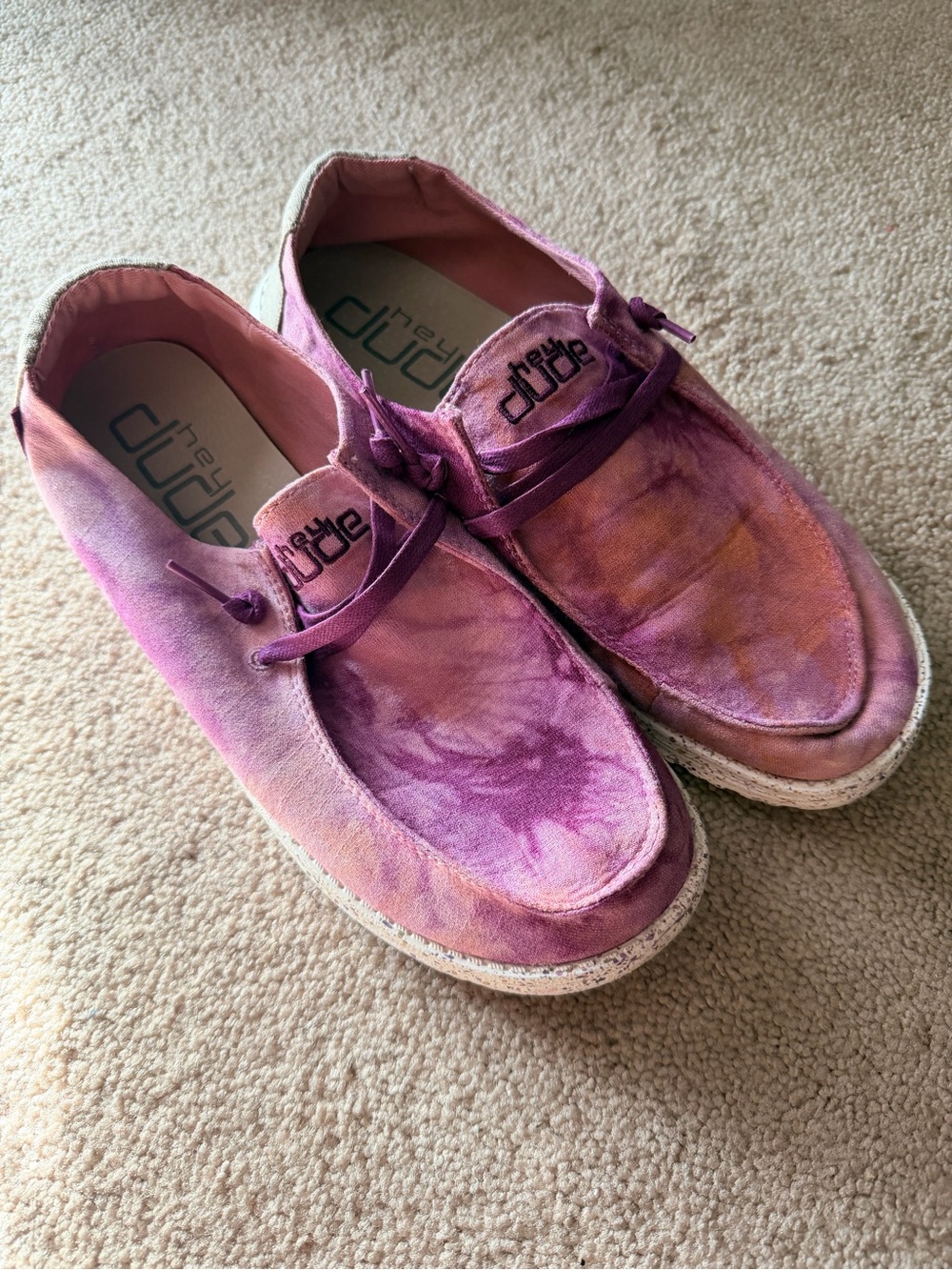 EUC Hey Dude Womens Tie-Dye Shoes Size 9